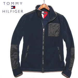 【トミーヒルフィガー】 ジップフリースジャケット　スタンドカラー　ネイビー （M） マイクロフリース　TOMMY HILFIGER