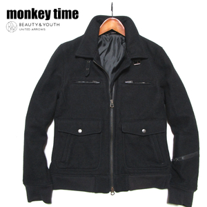 【ユナイテッドアローズ モンキータイム】 メルトン　ボンバージャケット　サイズM　ブラック　UNITED ARROWS monkey time