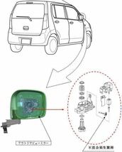 【2枚セット】サイドミラー 金属 ギア 適合車種: ワゴンR MH23S,パレット,ソリオ,スイフト,フォレスター、ルークス等々 ドアミラー 歯車_画像8