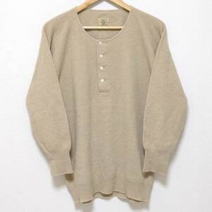 70’s【ALRHA】アルファー 高級 カシミア CASHMERE カシミヤ ヴィンテージ アンダー シャツ ヘンリーネック カットソー ベージュ色 /Y877j