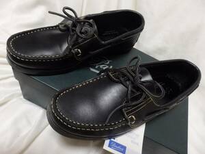 パラブーツ デッキシューズ バース 　ブラックレザー Paraboot BARTH 6.5表示25㎝相当　箱付　使用感無くきれいです。スペイン製