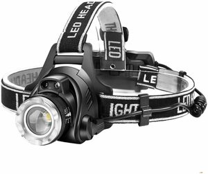 【D34】新品　進化版　Helius LEDヘッドライト USB 充電式 ヘルメットランプ　 高輝度CREE L2 LED ヘルメットライト　ズーム