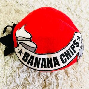 BANANA CHIPS ベレー帽 帽子 ウール100% Lサイズ 赤