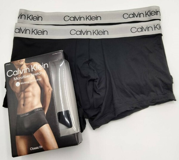 【Sサイズ】Calvin Klein(カルバンクライン) ローライズボクサーパンツ シルバー 2枚セット メンズボクサーパンツ 男性下着 NP2569