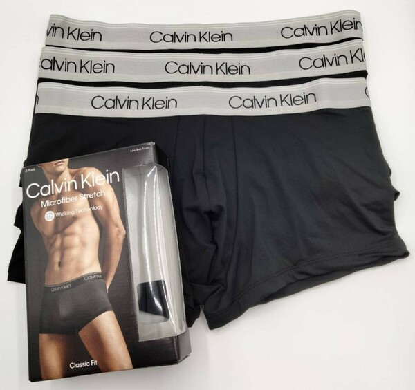 【Mサイズ】Calvin Klein(カルバンクライン) ローライズボクサーパンツ シルバー 3枚セット メンズボクサーパンツ 男性下着 NP2569