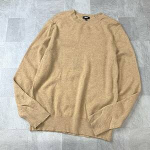 【高級カシミア100％】良品 UNIQLO ユニクロ 高級 カシミヤニット セーター メンズ Mサイズ ブラウン 滑らか着心地