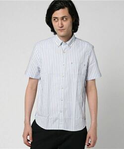 【新品】タカキュー TAKA-Qオックスストライプ 半袖シャツ メンズ 男性用 カジュアル M トップス ワイシャツ コットン オックス ブラウス