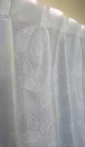 新品 防炎エコミラーレースカーテン １００X１００cm ２枚組 遮熱 断熱 ホワイト 葉_画像5