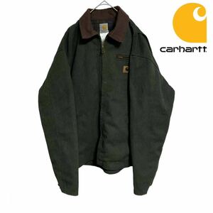 未使用　Carhartt J97 デトロイトジャケット モスグリーン ジョニーデップXL カーハート ワークジャケット ダック カーキ ワークブルゾン