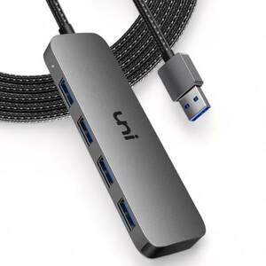 USB 延長ケーブル USB3.0 4IN1 Hub 延長 【1.2M コンパクト・軽量設計】uniAccessories ハブ 5Gbps高速転送 