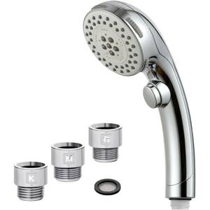 OFFO shower head height water pressure at hand stop water 5 function . water mode micro nano Bubble water leak prevention adaptor attaching ( shower head single goods, Chrome plating )
