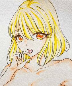 jccv ☆ ハガキ大 欲しがりなお姉さん オリジナル セクシー 手描きイラスト 手書き　