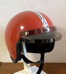 1986年 英国スコットランド製 Top Tek PINTO ビンテージ ジェットヘルメット Scotland バイザー付 当時物 約60cm L Vespa Lambretta Kangol