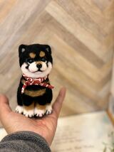 定形外送料無料 羊毛フェルト ハンドメイド 黒柴犬 豆柴 子犬 犬 ぬいぐるみ ポリーチェ _画像6