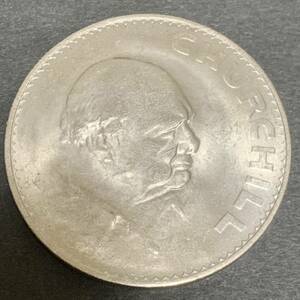 英国 チャーチル 記念コイン エリザベス2世女王 1965年 外国 貨幣 古銭 美品 あ205