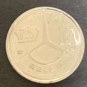 外国コイン！ベルギー 1フラン 1991年 ボードワン 1 世 美品 あ434