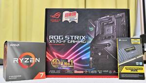 Ryzen 7 3700X ＆ ASUS ROG STRIX X570-F GAMING & メモリ32GB 3点セット 動作,状態良好