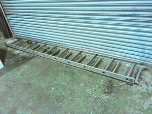 * pickup limitation ( Osaka )*Hasegawa Hasegawa industry aluminium alloy made flexible shape ladder D-10 total length 5.95m maximum use mass 100Kg ladder HE2-61 ( Junk ) present condition goods 