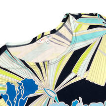 LEONARD SPORT レオナール Tシャツ カットソー 花柄 半袖 40 ネイビー ブルー レディース A34_画像5