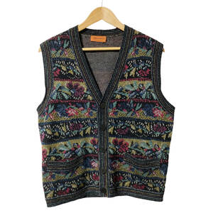 MISSONI Missoni knitted the best cardigan total pattern floral print wool 46 Italy made men's A35