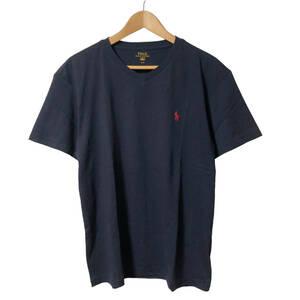 POLO RALPH LAUREN ポロラルフローレン Tシャツ Vネック 半袖 ポニー刺繍 M ネイビー メンズ A36