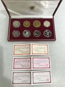 HG5553 1988年 ソウルオリンピック 記念硬貨セット 6枚入 1000ウォン 2000ウォン 韓国 五輪 メダル コイン ケース付き