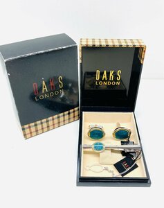 美品 DAKS ダックス カフスセット タイピン カフスボタン 箱付き