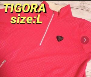 TIGORA　レディース　ポロシャツ　半袖 　ハーフジップ　L　ティゴラ