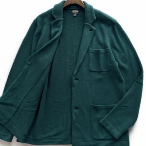 極美品■カシミヤ 100% 極上素材 JCREW ジェイクルー L 大きいサイズ ニットジャケット テーラードジャケット グリーン 緑 2B メンズ 