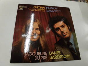 輸入盤LP CHOPIN FRANCK:JAQUELINE DUPRE,DANIEL BARENBOIM/SONATE FUR VIOLONCELL UND KLAVIER Q-MOLL