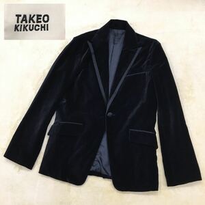 TAKEO KIKUCHI タケオキクチ ベルベットブレザー シングル ドレス テーラード ジャケット ひとつボタン 総裏 ツーベンツ メンズ サイズ3