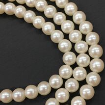パール 真珠 ネックレス 留金シルバー 直径約6mm 全長約115cm_画像4
