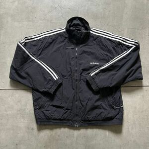 古着 adidas アディダス / Stripe Quilting Jacket / size XL相当 スリーストライプ オリジナル キルティング ジャケット black