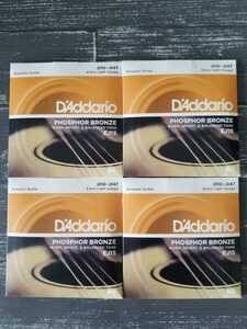 新品　D'Addario ダダリオ アコースティックギター弦 EJ15　4セット