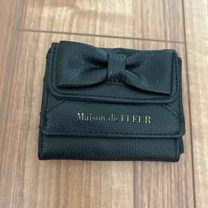 Maison de FLEUR リボンカードケース メゾンド フルール レザー ブラック