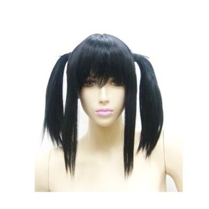 (送料無料) ツインテール コスプレウイッグ(TW-50TF ブラック 黒 ウィッグネット付)かつら ハロウィン コミケ 仮装 メイド ロリータ