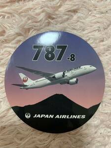 非売品★JAL 日本航空 B787-8 丸型ステッカー　シール★