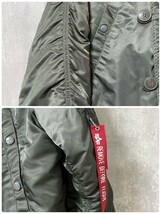 ☆美品☆希少XLサイズ 【ALPHA INDUSTRIES アルファインダストリーズ】N-3B フライトジャケット ミリタリージャケット フードファー付き_画像4