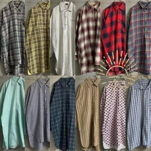 12着 ユーロロングシャツMIX Men's M~XL ヨーロッパ古着 グランパシャツ プルオーバー 長袖 検品済 SRC古着卸 セットまとめ 仕入れ 卸売り 