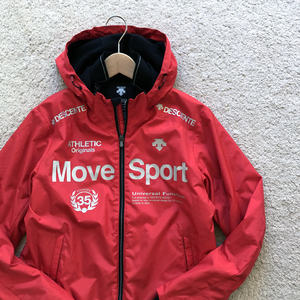 DESCENTE EKS plus THERMO フーデッド ジャケット 赤 メンズ M Move Sport デサント