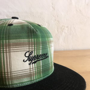 美品 Supreme 14AW Ombre Plaid 5-Panel Cap オンブレ チェック キャップ シュプリーム USA製 帽子