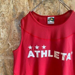 [KWT4516] ATHLETA タンクトップ メンズ レッド Ｍ ポス