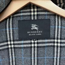 美品 M〜L BURBERRY BLACK LABEL バーバリーブラックレーベル ダッフルコート ノバチェック ブラック メンズ 羊毛 ロング アウター_画像6