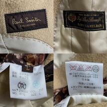 極美品/サイズL Paul Smith COLLECTION×Loro Piana チェスターコート キャメル ポールスミス ロロピアーナ 花柄 ベージュ ロング _画像8