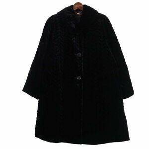 ALTO CAPPOTTO アルトカポット 秋冬 シルク100%★ ベロア コート Sz.9R　レディース 黒　E3T02830_B#N