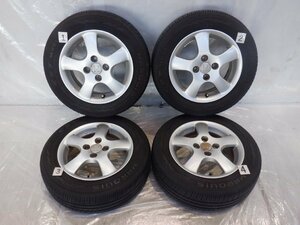 ☆21年製 バリ山 フィット☆ 4H 100 5.5JJ +45 14インチ ホンダ純正 アルミホイール タイヤ 175/65R14 MARQUIS 4本