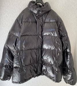 送料無料 MONCLER VENISE BLACK サイズ4 茶タグ モンクレール ヴェニス ダウンジャケット ブラック XL 国内正規 中古品 シャイニーナイロン