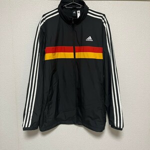 ★【XO 美品】adidas 裏地有　ウインドブレーカー　アディダス　黒　ブラック　ドイツカラー　トレーニングウェア　スポーツウェア