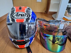 Arai アライヘルメット　南海部品オリジナル　マイケル.ドゥーハン　RX-7X　Mサイズ　おまけ付き。