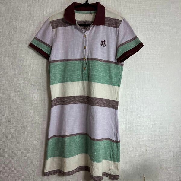 POLO WEAR 半袖ワンピース　 ポロシャツ ボーダー　レディース　古着